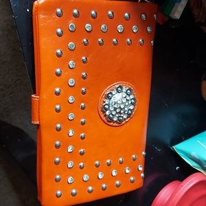 Rustic cultures orange handbag